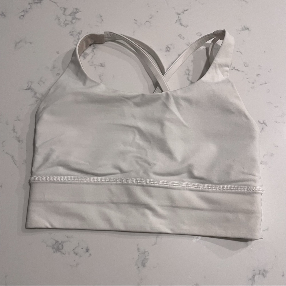 WORN ONCE - Lululemon Longline Energy Bra size 4 in White